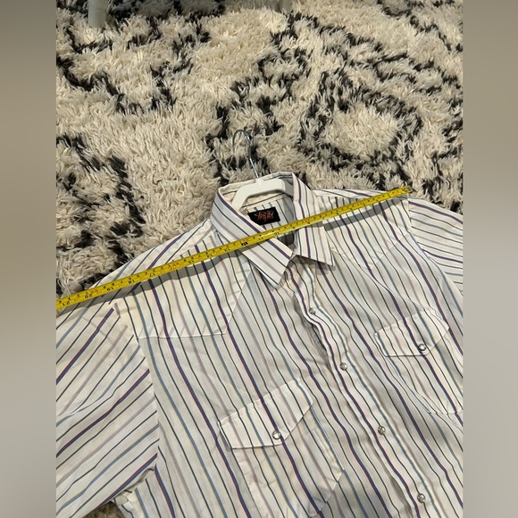 Vintage Men’s Team Tex Western Pearl Snap Short Sleeve Button Shirt XL Slim - Picture 9 of 9